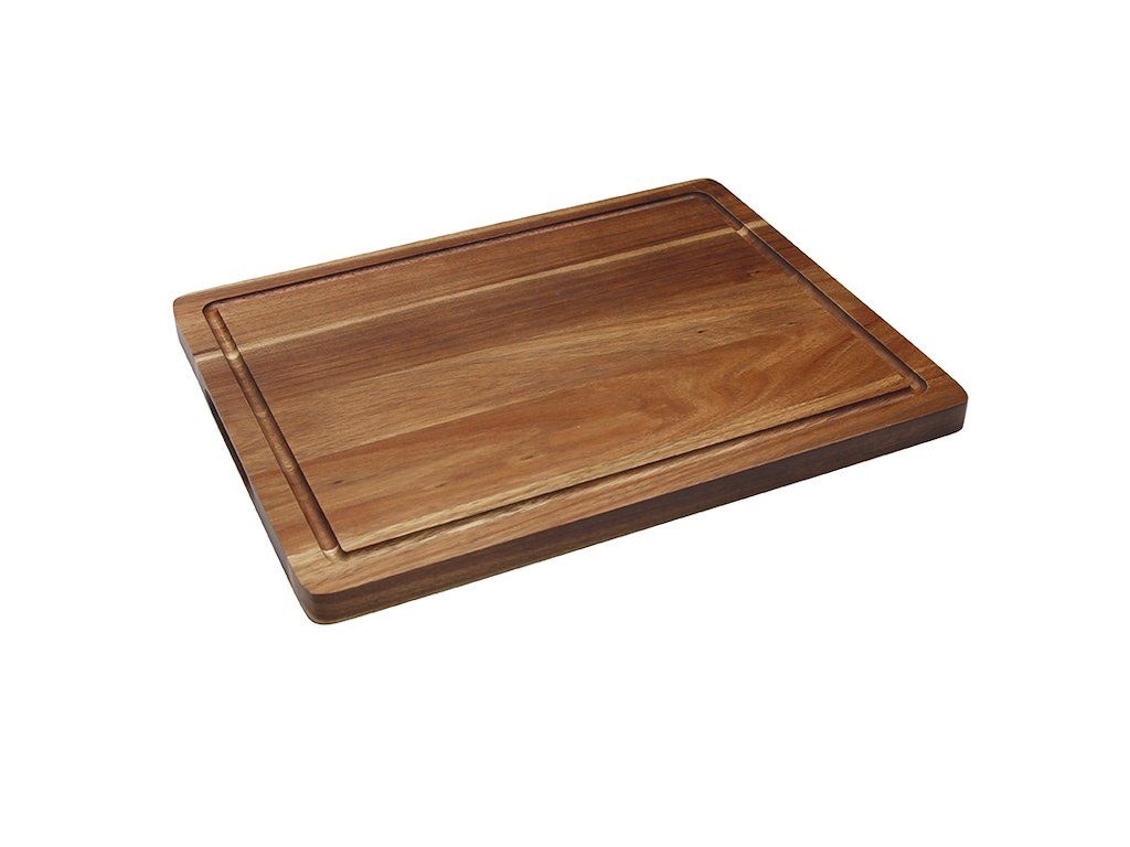 Tabla de cortar de madera con canalón
