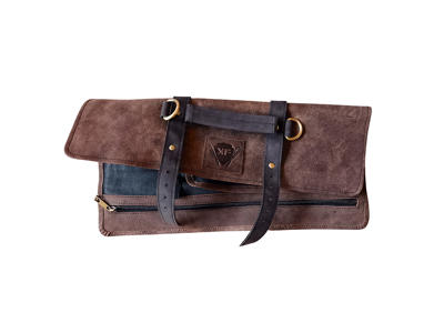 Carpeta Rodante Marrón Cuero 5 Compartimentos 43x35 cm