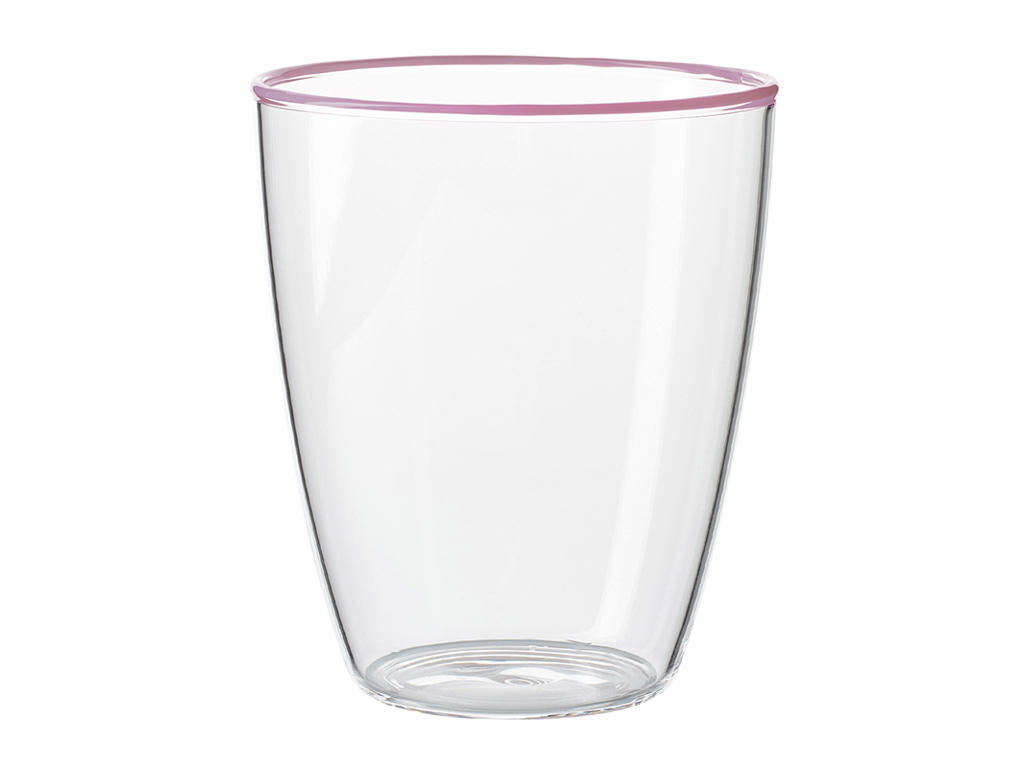Vaso 29 cl Vida en Color Borde Rosa