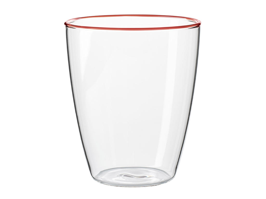 Vaso 29 cl Vida en Color Borde Rojo