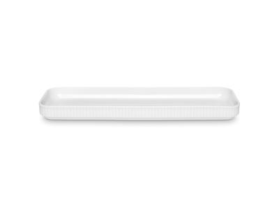 Plato Rectangular Plisado 36x12 cm Blanco