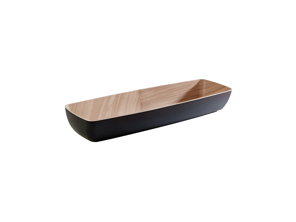 Plato de melamina Frida Negro/madera 2/4 GN