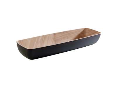 Plato de melamina Frida Negro/madera 2/4 GN