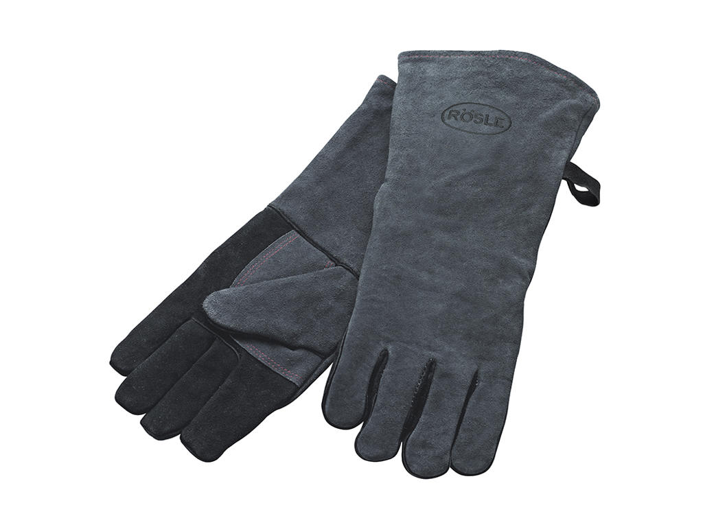 Guante de parrilla de cuero 41,5x19 cm negro Rösle
