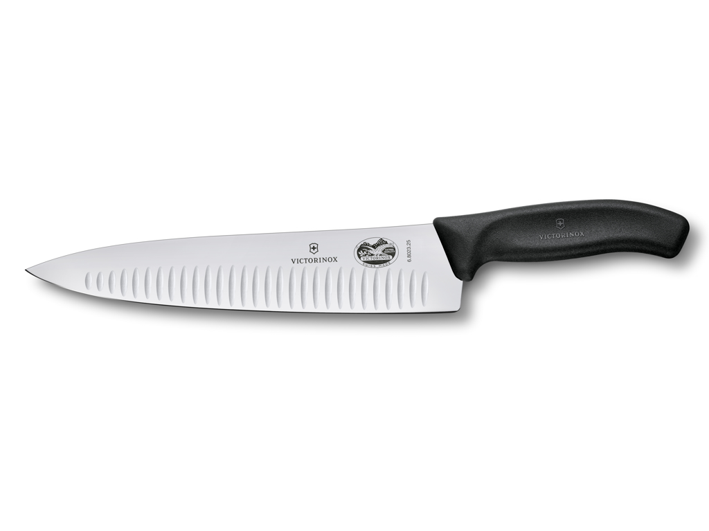 Cuchillo de cocina, 25 cm, Victorinox Fibrox, con corte de aire