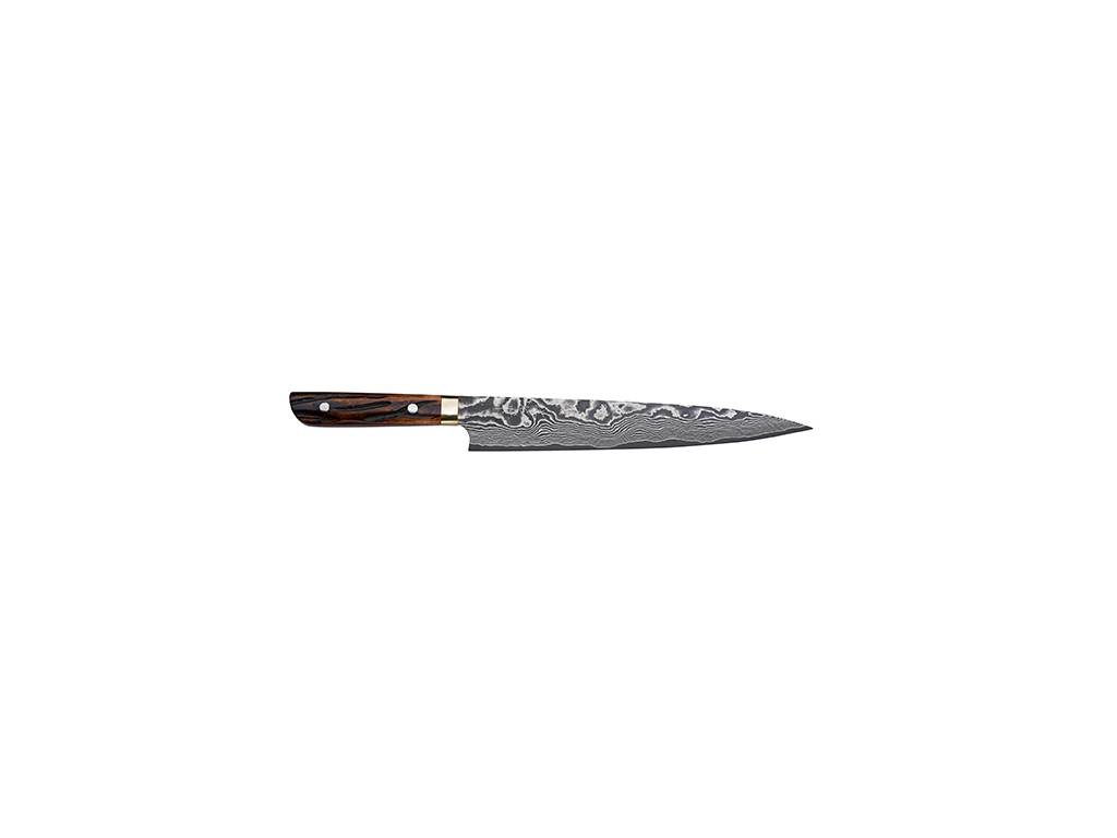 Cuchillo de trinchar, 24 cm, Takefu Yellow Bull, VG-10, 61 capas