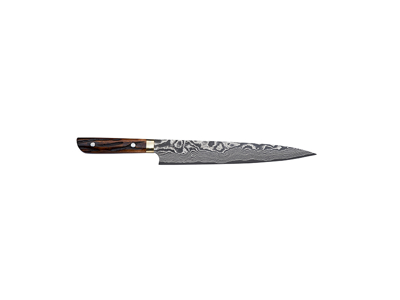 Cuchillo de trinchar, 24 cm, Takefu Yellow Bull, VG-10, 61 capas