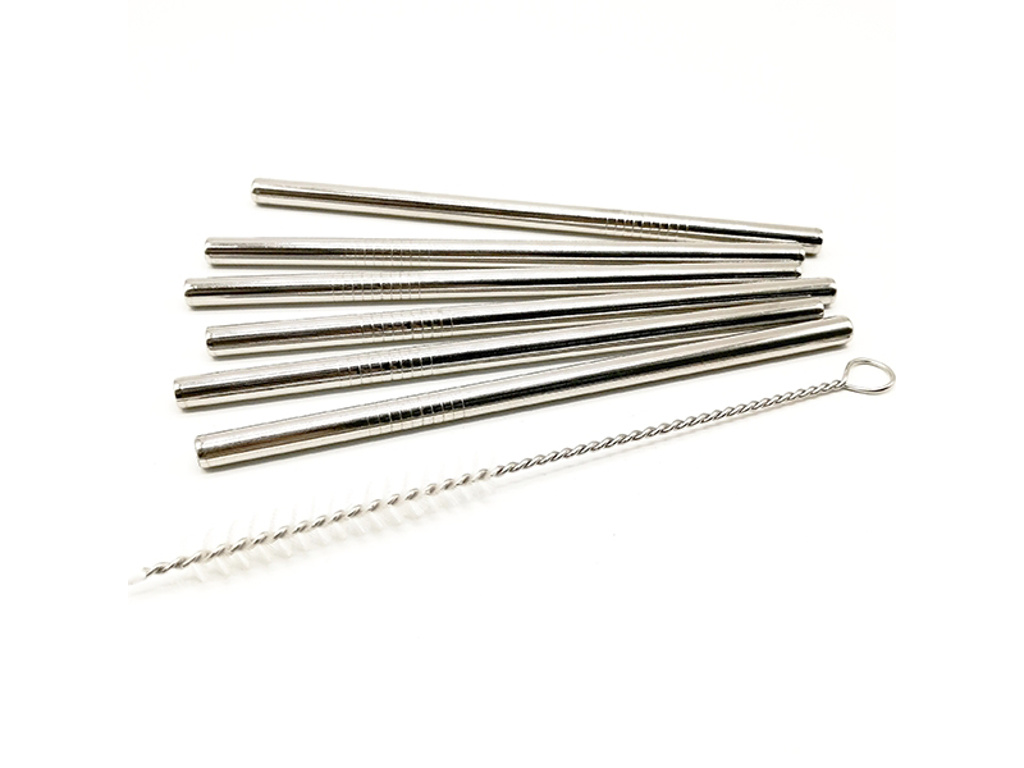 6 pajitas rectas + 1 cepillo