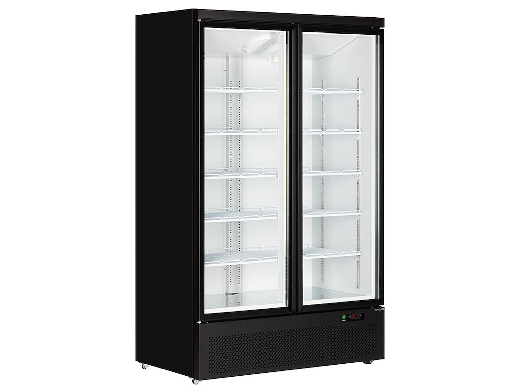 Displaykøleskab 809ltr 2 låger Sort/Hvid