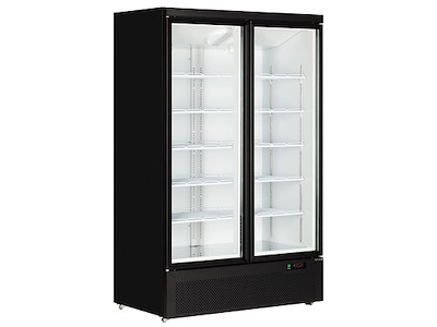 Displaykøleskab 809ltr 2 låger Sort/Hvid