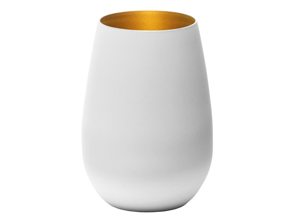 Vaso de agua con vidrio blanco/dorado tamaño 46,5cl - 120x64mm