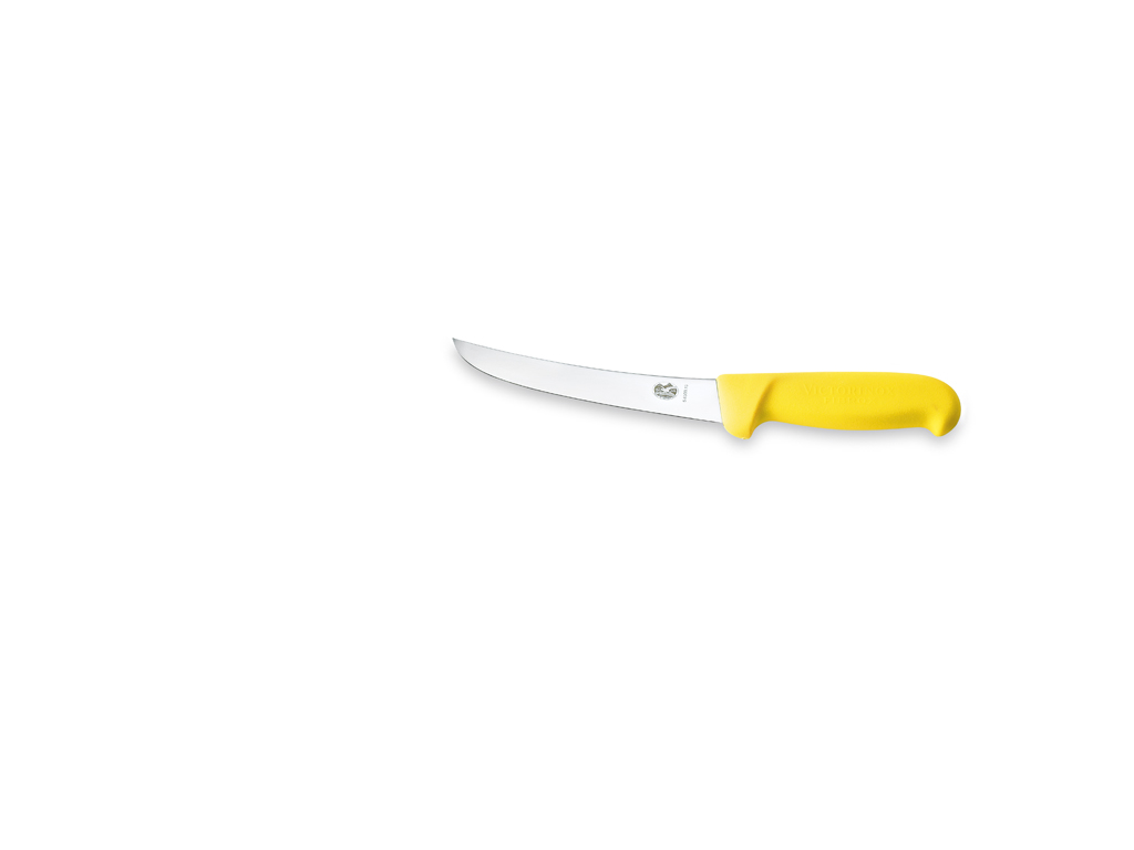 Deshuesador, 15 cm, Victorinox Fibrox, amarillo, con curva