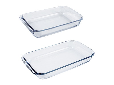 Fad Glas Ovnfast 2stk Aroma 34x20+26x15c