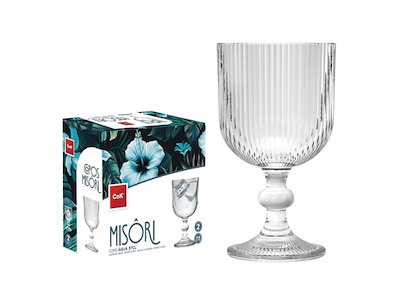 Glas Vandglas m. Fod 37 cl Misori 2stk