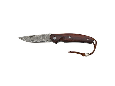 Cuchillo de bolsillo 7 cm 69 capas damasco mango de madera