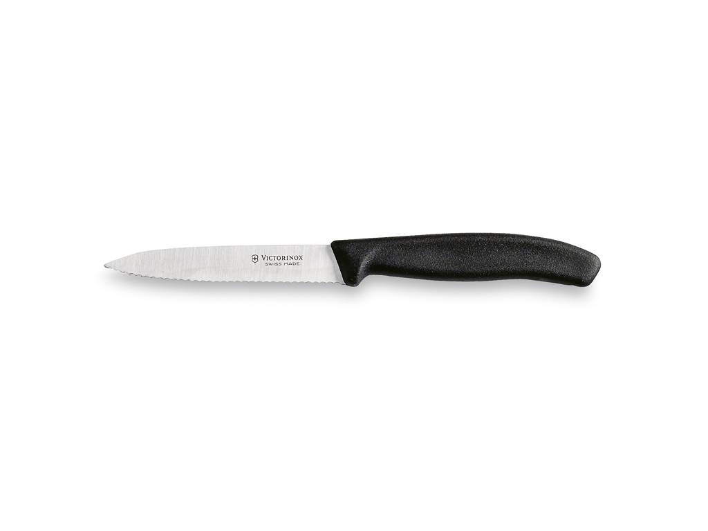 Cuchillo de hierbas, 10 cm, Victorinox, con hoja ondulada