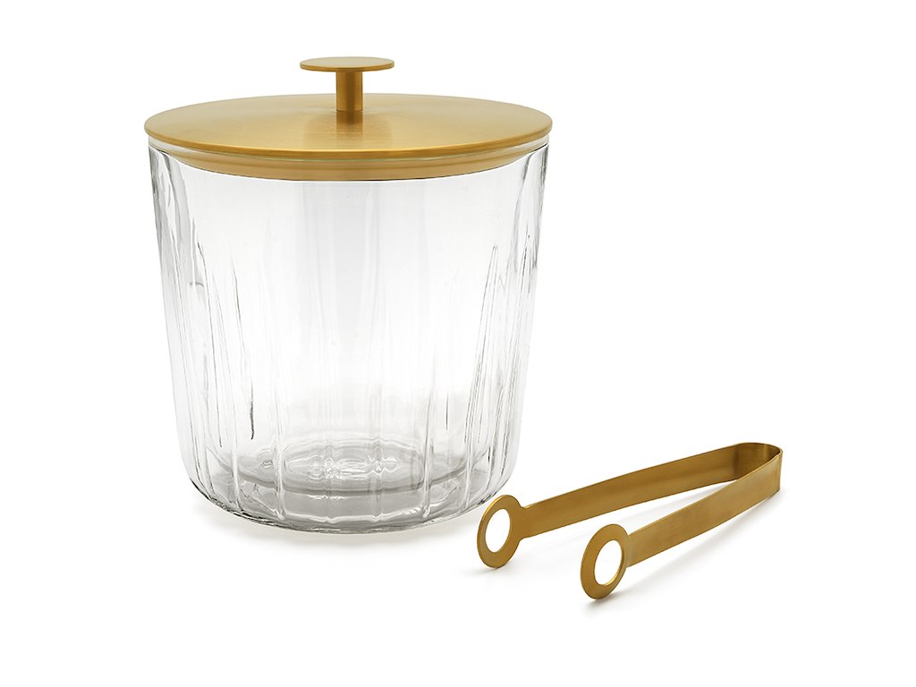 Cubo de hielo con pinzas Oro Cristal 1 L ARINTO