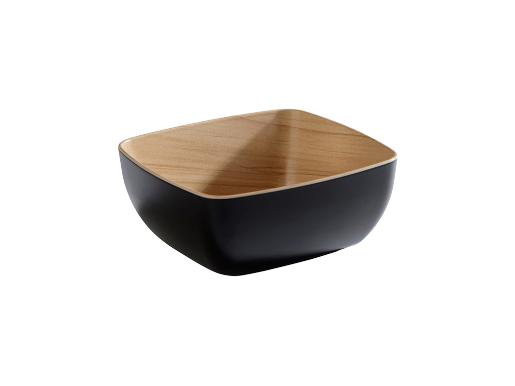 Plato de melamina Frida negro/madera 1/6 GN