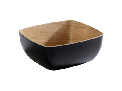 Plato de melamina Frida negro/madera 1/6 GN