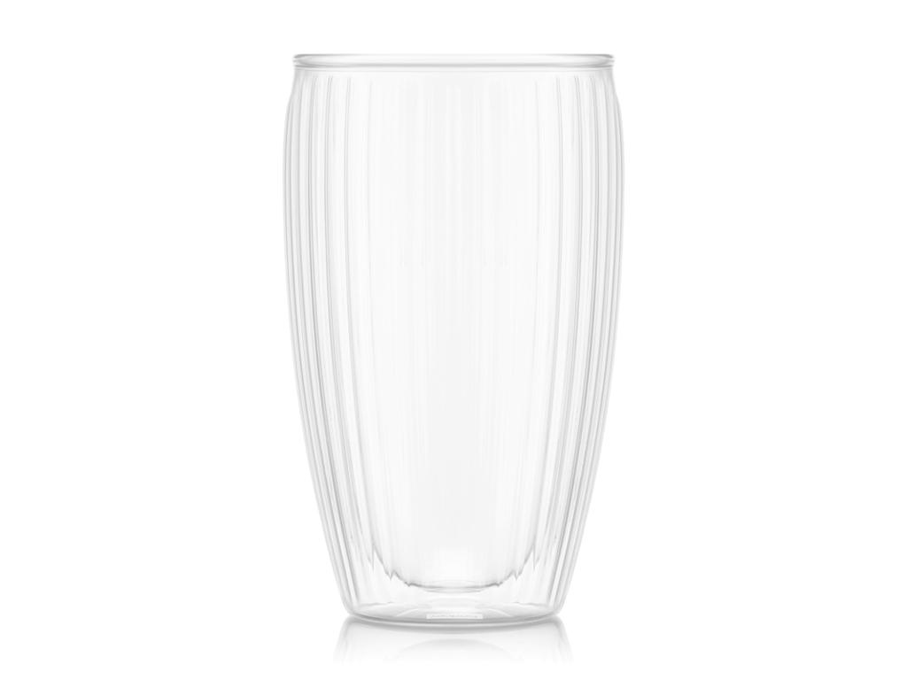 Vaso 45 cl de doble pared estriado 2 piezas Bod