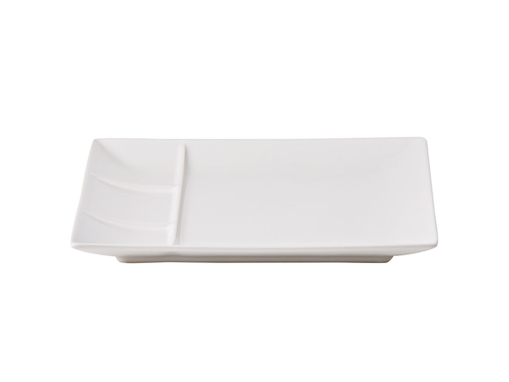 Plato de tapas cuadrado, 26x26 cm, color blanco