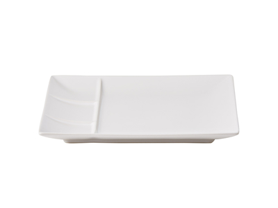 Plato de tapas cuadrado, 26x26 cm, color blanco