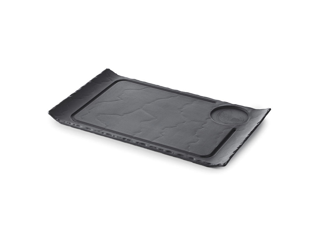 Plato 33x20 cm No vidriado Negro Basalto