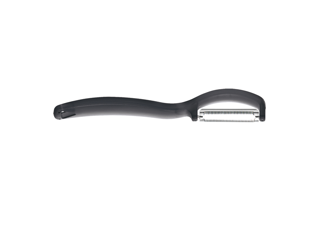 Pelador delgado - Acero inoxidable/ABS - Negro - Estriado - 40g