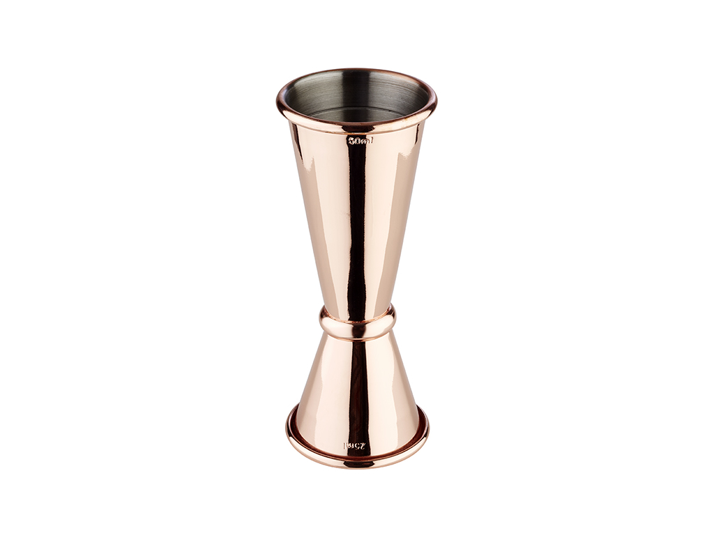Vaso medidor Doble 2,5/5 cl cobre brillante