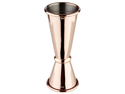 Vaso medidor Doble 2,5/5 cl cobre brillante