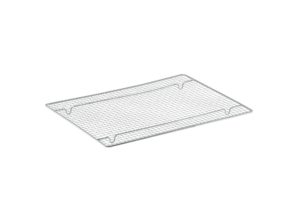 Rejilla de acero inoxidable 440x315x28mm con patas