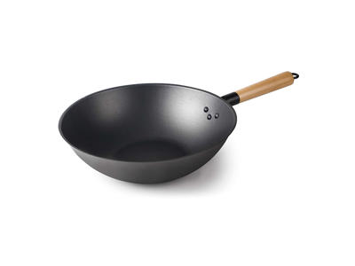 Wok Antiadherente Hierro mango de madera 32 h 9,5