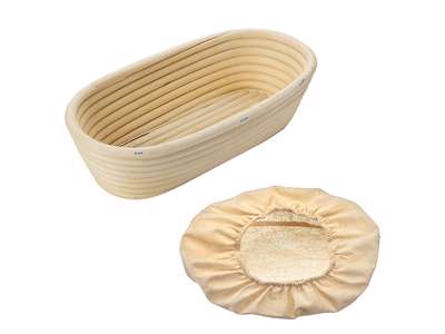 Cesta elevadora oval 27,5x14cm con tela de algodón