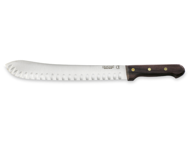 Cuchillo de cortar, 31 cm, Granton, mango de madera, con corte de aire