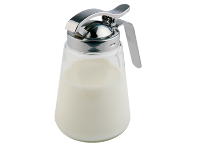 Jarra de crema de vidrio, :8,5cm H:13,5 cm