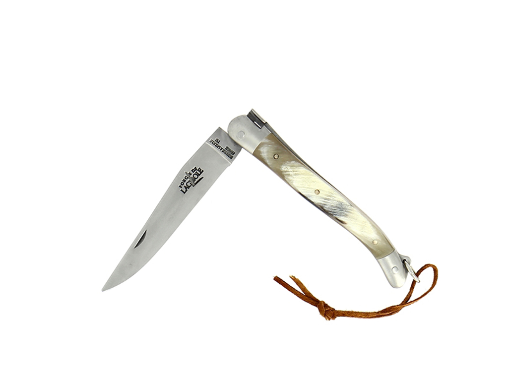 Cuchillo plegable, 11 cm, Laguiole Tradición, Mango de cuerno de Aubrac