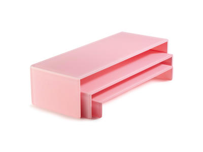 Juego de bandejas apilables 49,5x19,5 cm rosa Mealplak