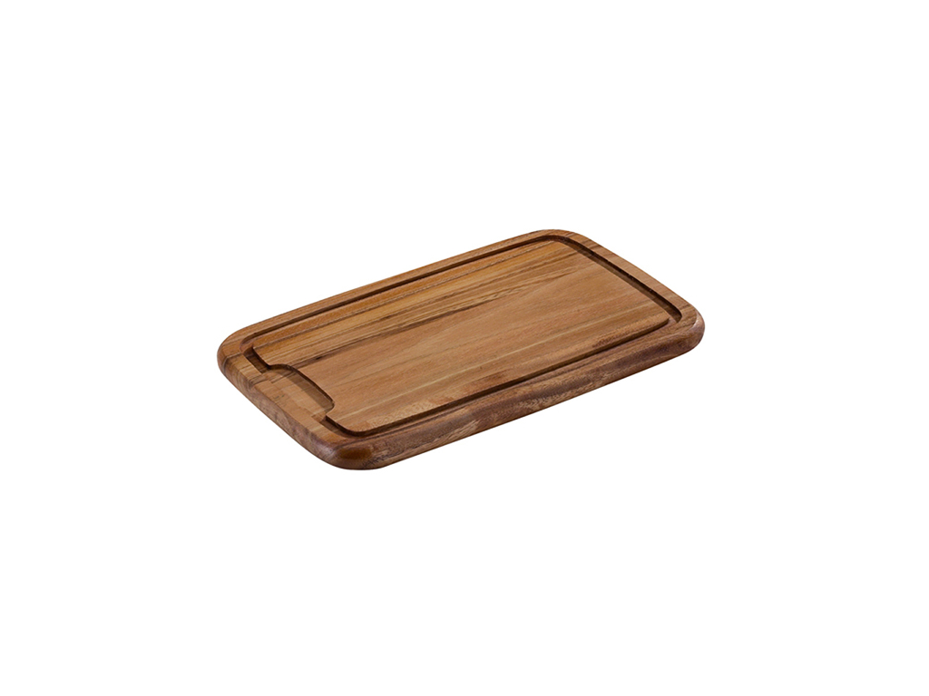 Tabla de cortar de madera 36x23 cm con surco de madera de acacia