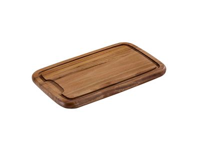 Tabla de cortar de madera 36x23 cm con surco de madera de acacia