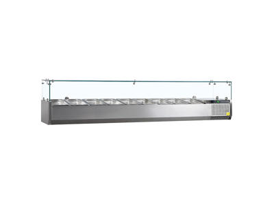Ensamble de refrigeración GN1/3 x9 RF tapa de vidrio