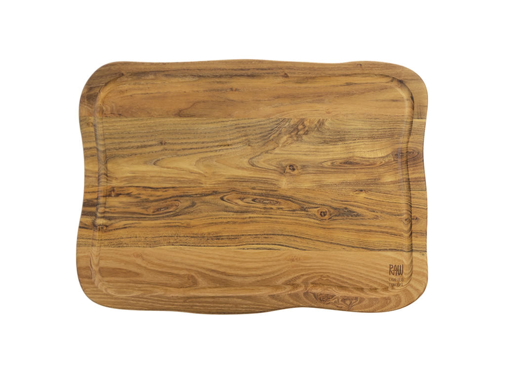 TABLA DE CORTAR RAW con Borde 45x33x2cm Madera de Teca
