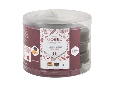 Molde para pan 4 pcs  12cm p/Bollos de hamburguesa