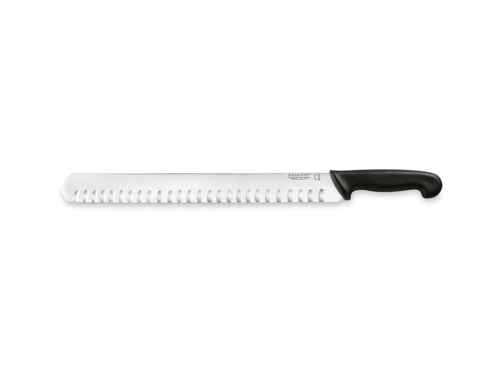 Cuchillo de shawarma, 36 cm, Granton, Negro, con corte de aire