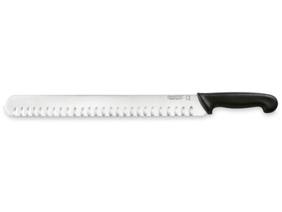 Cuchillo de shawarma, 36 cm, Granton, Negro, con corte de aire