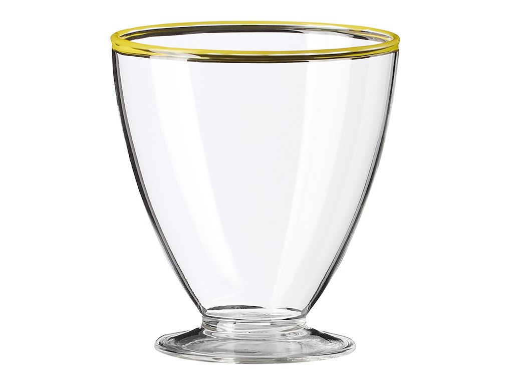 Vaso c/fondo 30cl Vida en Color Borde Amarillo