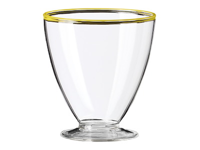 Vaso c/fondo 30cl Vida en Color Borde Amarillo