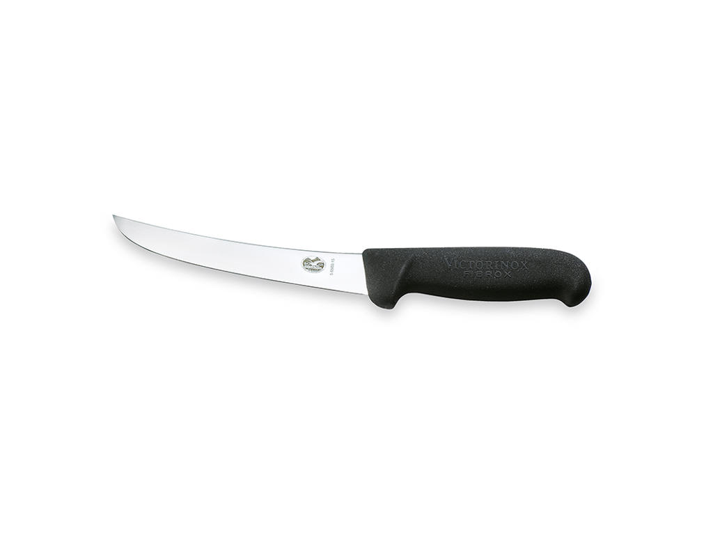 Deshuesador, 15 cm, Victorinox Fibrox, negro, con curva