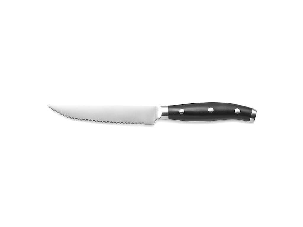 Cuchillo de carne 12,5 cm Negro con 3 Remaches