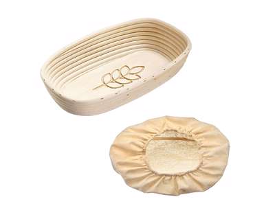 Cesta elevadora oval 34x20,5 con impresión y tela de algodón