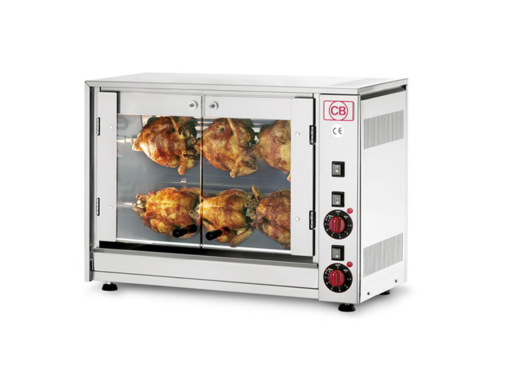 Asador de pollos 2 espetos 6 pollos el